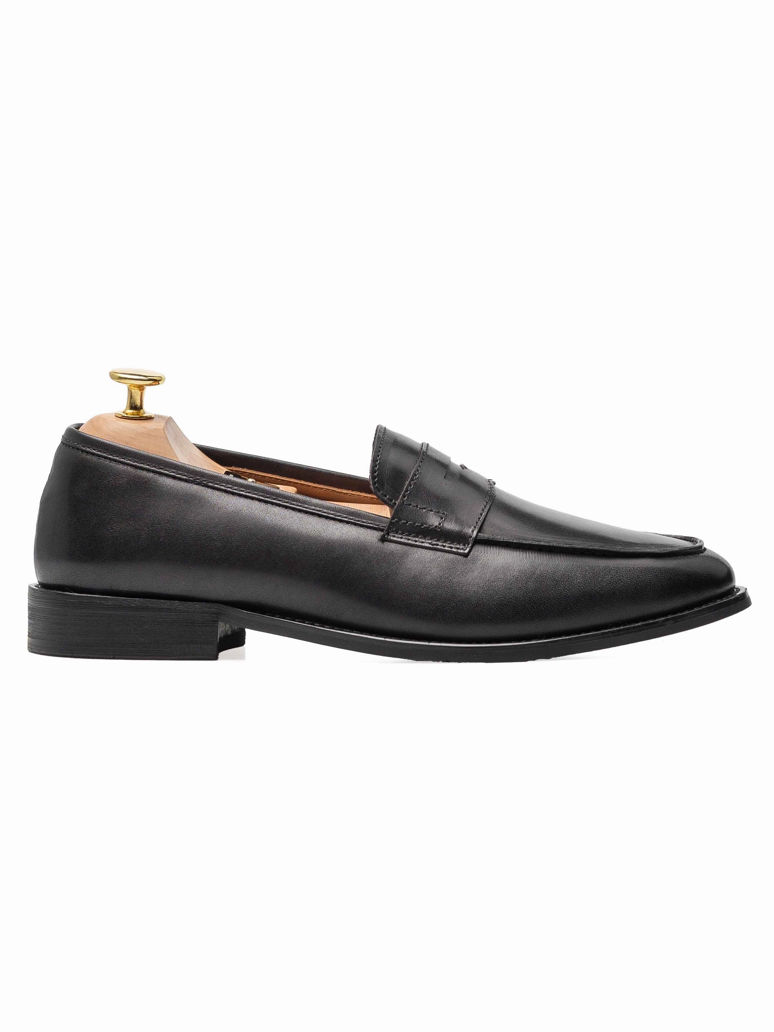 Penny Loafer - Black Grey (Hand Painted Patina) Kmy Loafers