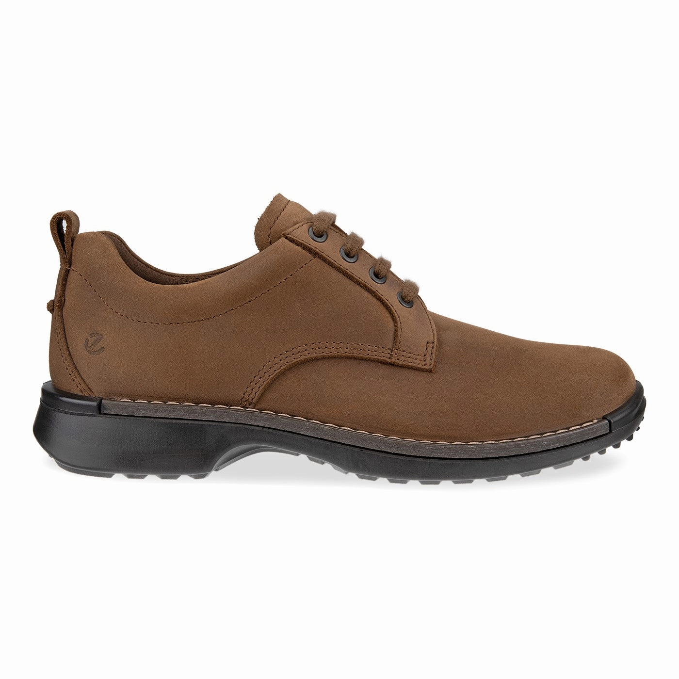 Ecco Men's Fusion Tie Plain Toe - Cocoa Brown Leather Lace Up 3-eye Shoes