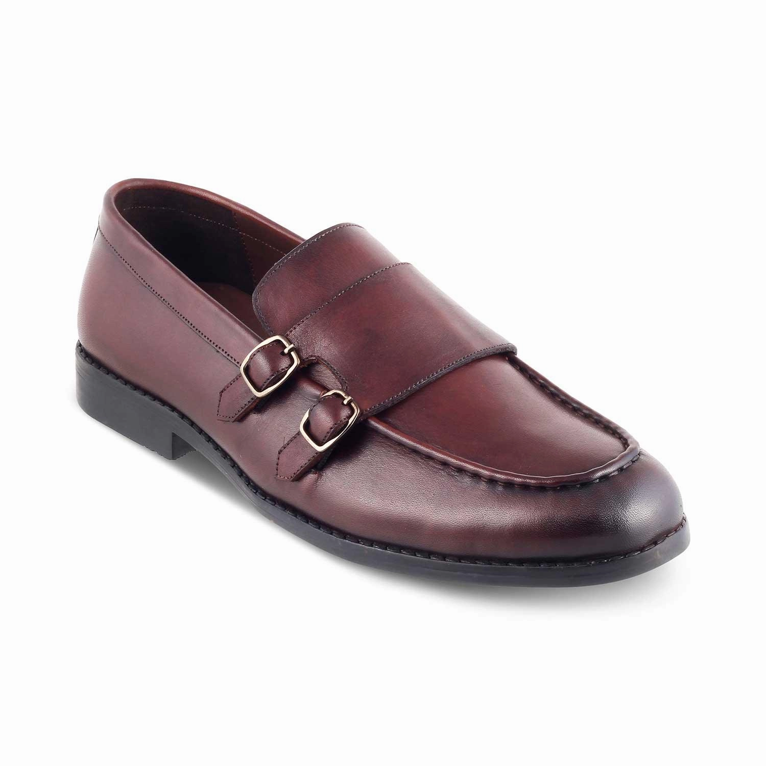 The Bondy Brown Men's Double Monk Shoes Tresmode Acne Brogues Shoes