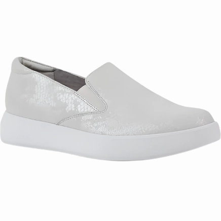 Dior Slip On Munro Women's Lennox Slip-On Sneaker - White Snake Print Suede