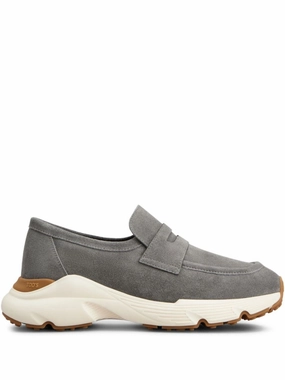 Slip On Wedge Sneakers Slip-On Grey Calf Suede Sneakers