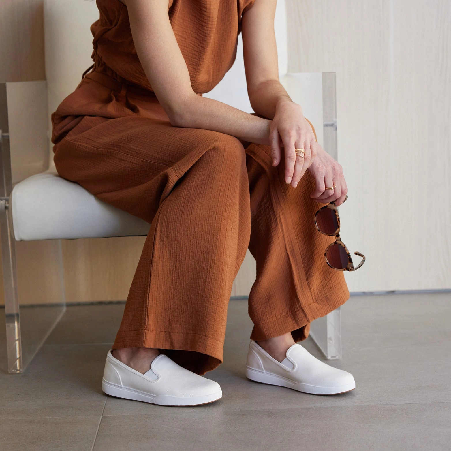 Shearling Lined Slip On Shoes Encore Slip On