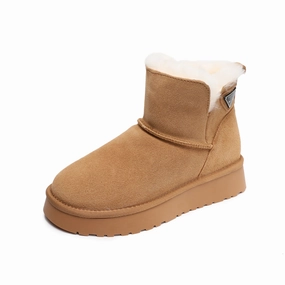 Women's Minimalist Plain Suede Slip-on Snow Boots Snow Climbing Boots