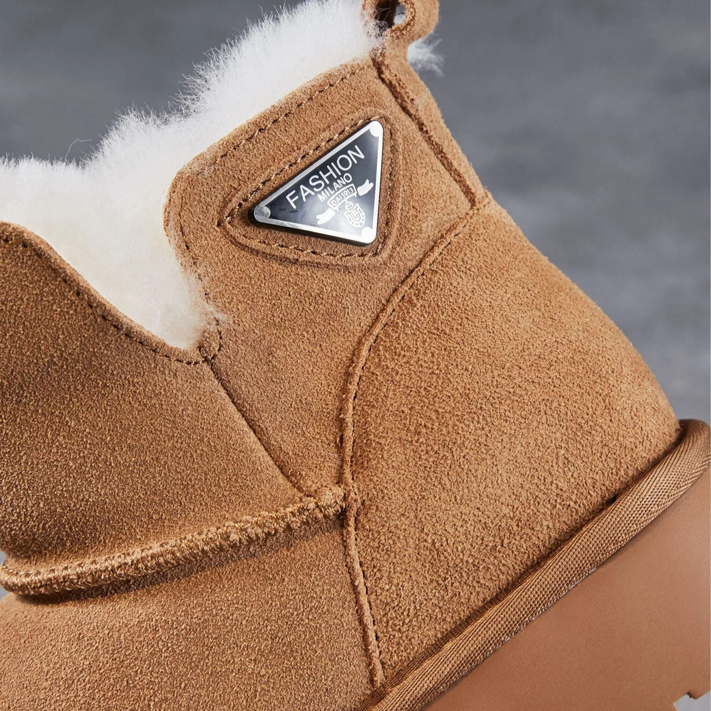 Snow Boots In Sale Women's Minimalist Plain Suede Slip-on Snow Boots
