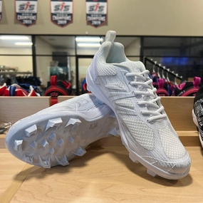 Smash It Sports X Lite Molded Cleat - White Athletic Soccer Cleats