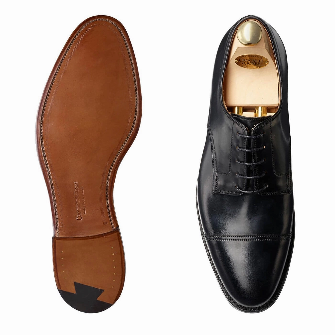 Bradford Black Cordovan Derby Shoes Casual