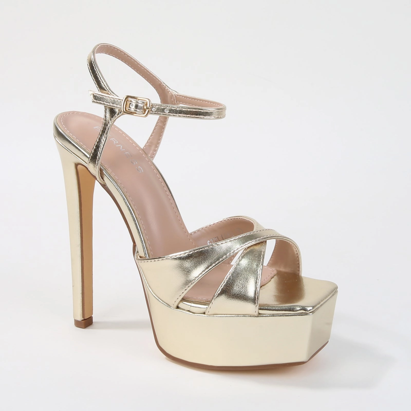 Giuliana Crisscross Straps Glossy Platform Heels