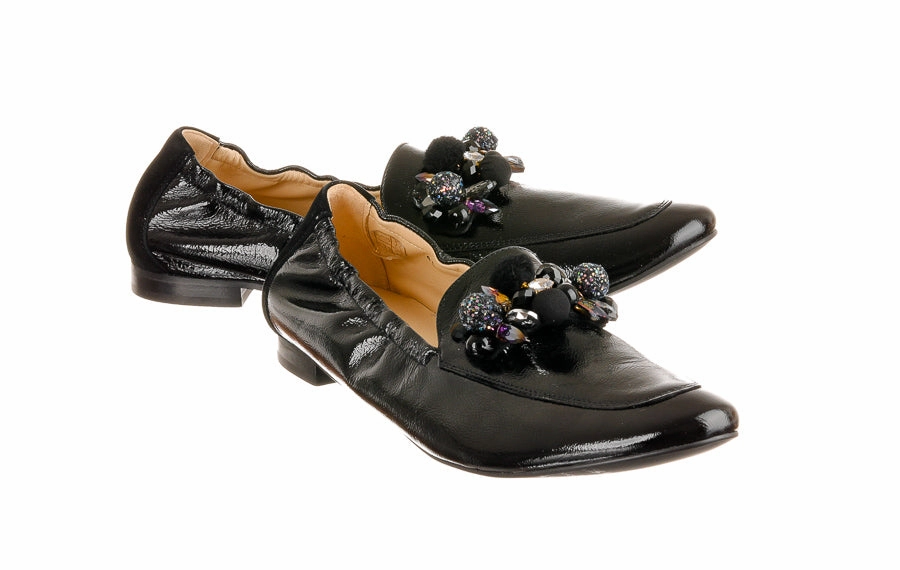 Pie Elyse Black Polo Penny Loafers