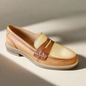 Chunky Suede Loafers PIKOLINOS  - Aldaya Loafer in Almond Combo