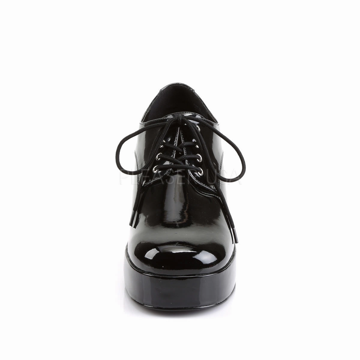PIMP-02 Black Patent Fish Tank Platform Shoes Oxfords Vs