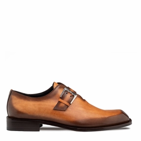 Plain Chiseled Toe Monk Strap Brogue Shoes Oxford