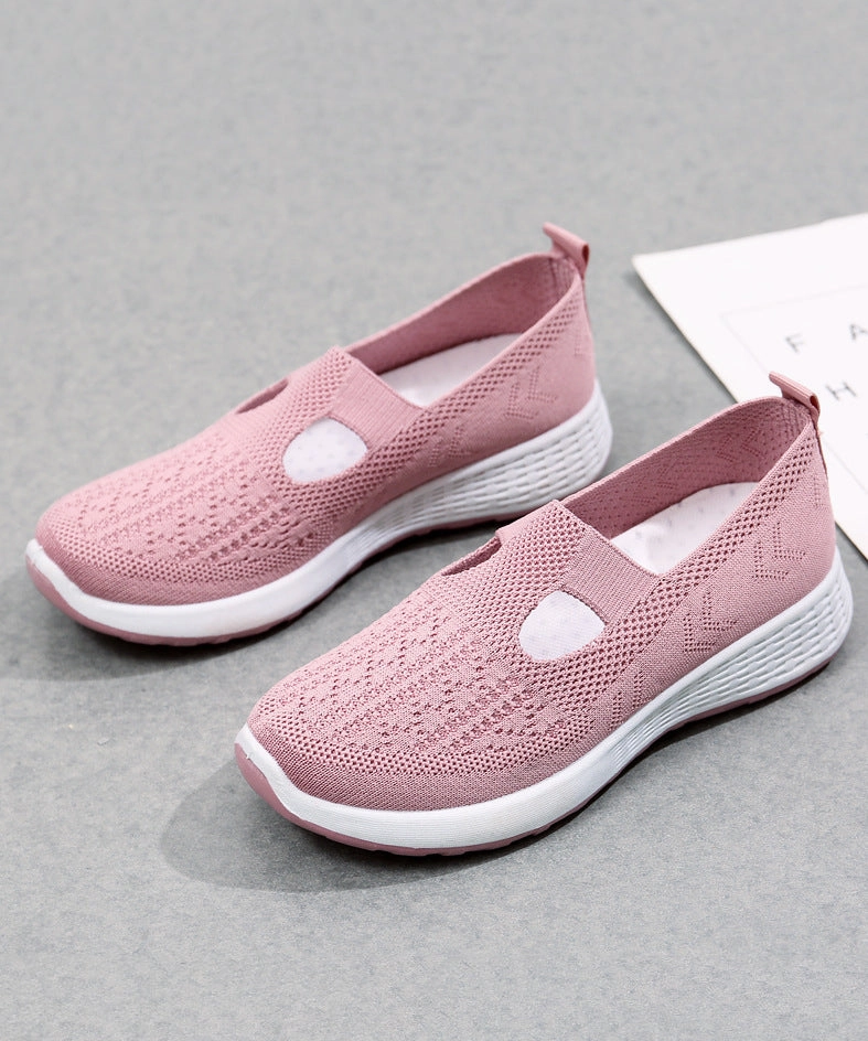 Platform Flat Shoes For Women Casual Pink Breathable Mesh UU010 Clarks Ellis Mae Mary Jane Shoe