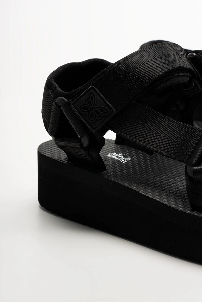 Platform Sandals Black Mary Jane Shoes With Removable Insoles