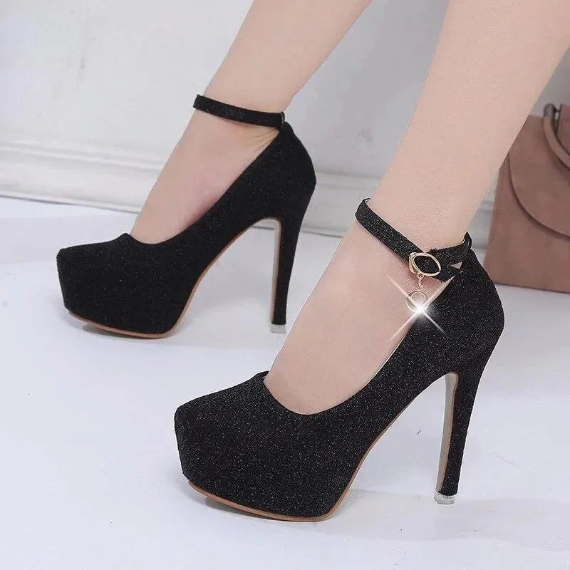 Platform Strap Heels Pumps Shoes Made In Italy Mary Jane Shoes