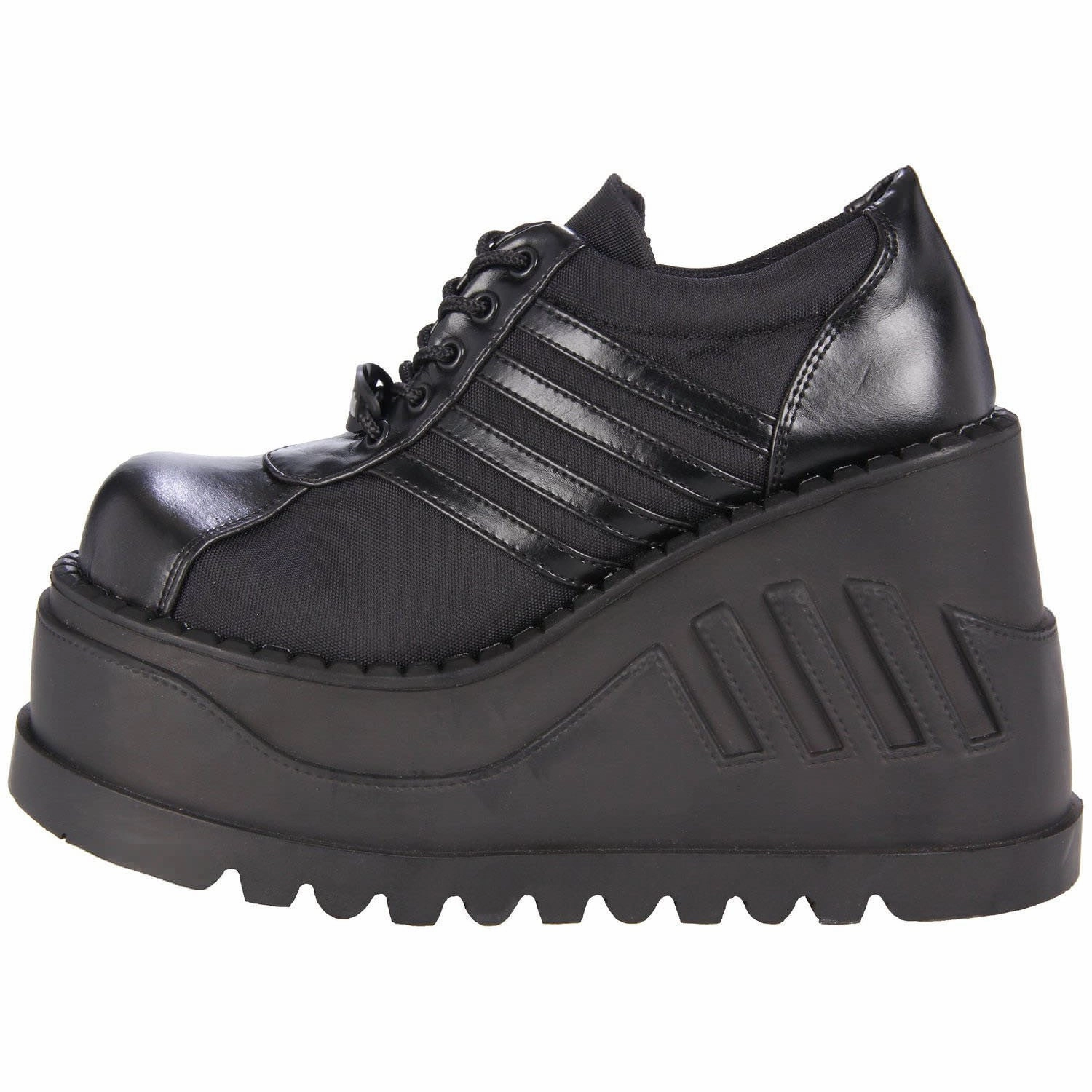 Baby Mary Janes Shoes DEMONIA STOMP-08 BLACK CHUNKY PLATFORM SHOES
