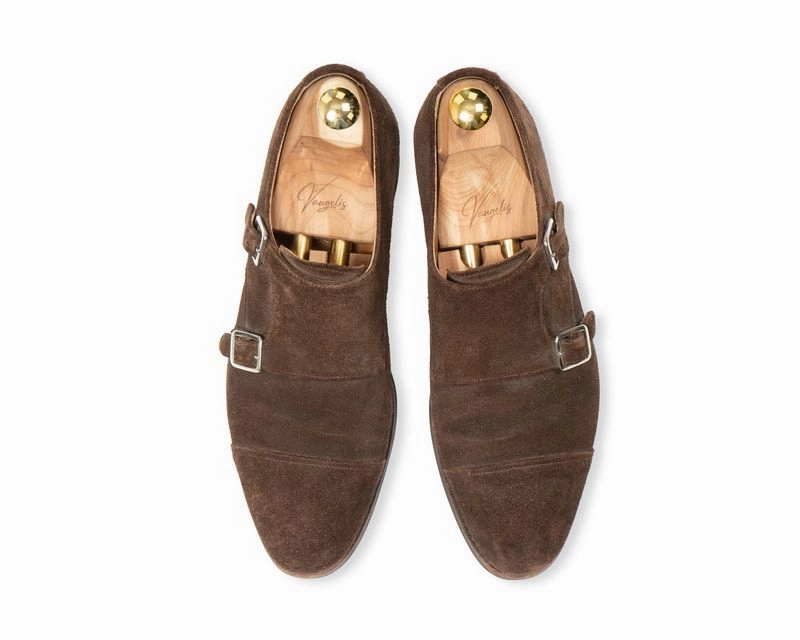 Gfore Brogue Gallivanter Brown Suede Double Monk Straps