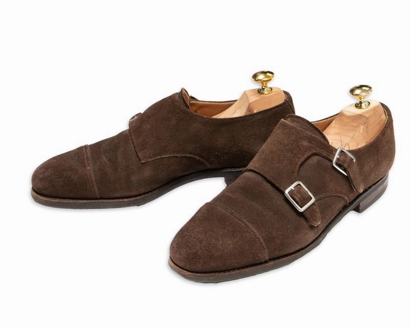 Lightweight Brogues Brown Suede Double Monk Straps