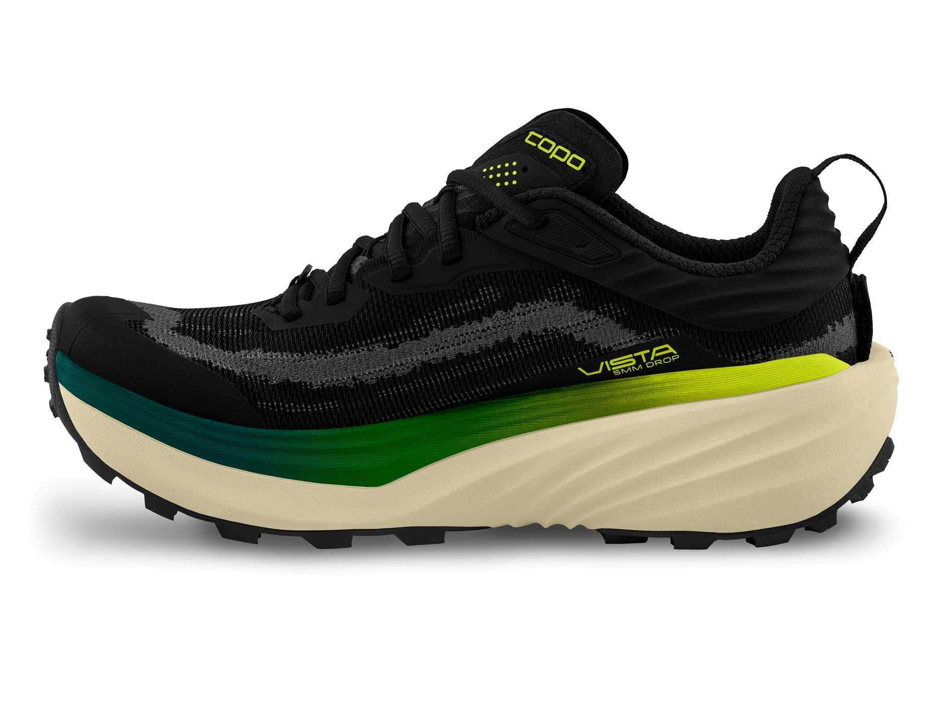 Topo Athletic | Vista | Men's | Black/Lime Fashion Trail Shoes