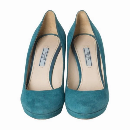 Prada Suede Platform Pumps Casual Mary Jane Style Shoes