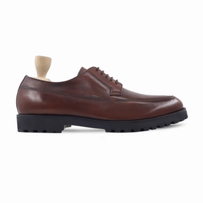 Gabby - Men's Reddish Brown Calf Leather Derby Shoe Climbing Shoes Lace Up