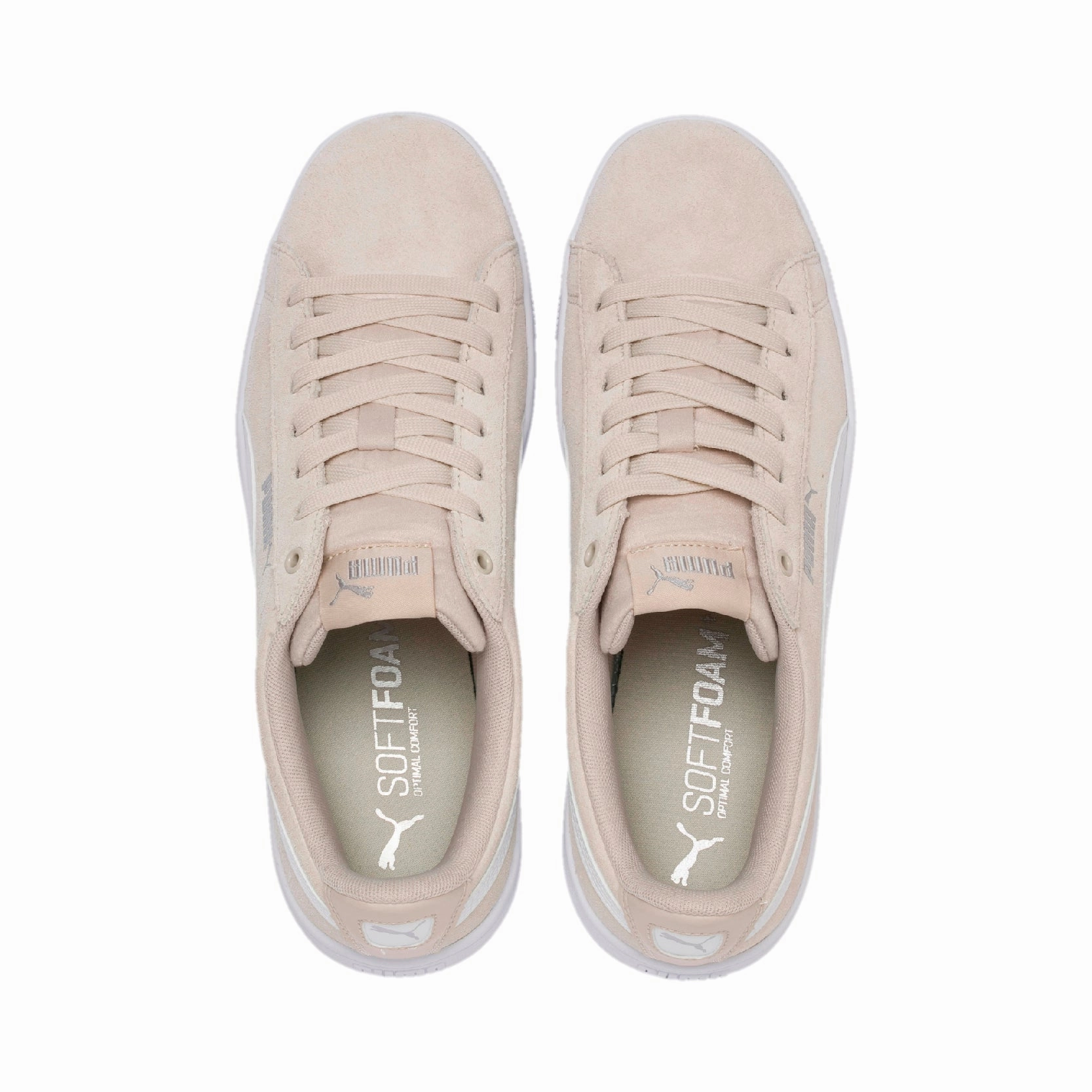 PUMA Vikky v2-Ladies Grey Perforated Tennis Shoes