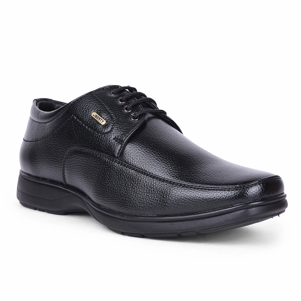 Fortune Black Formal Lacing Derby Shoes For Men HOL-131E By Liberty Casual Leather Lace Up Shoes