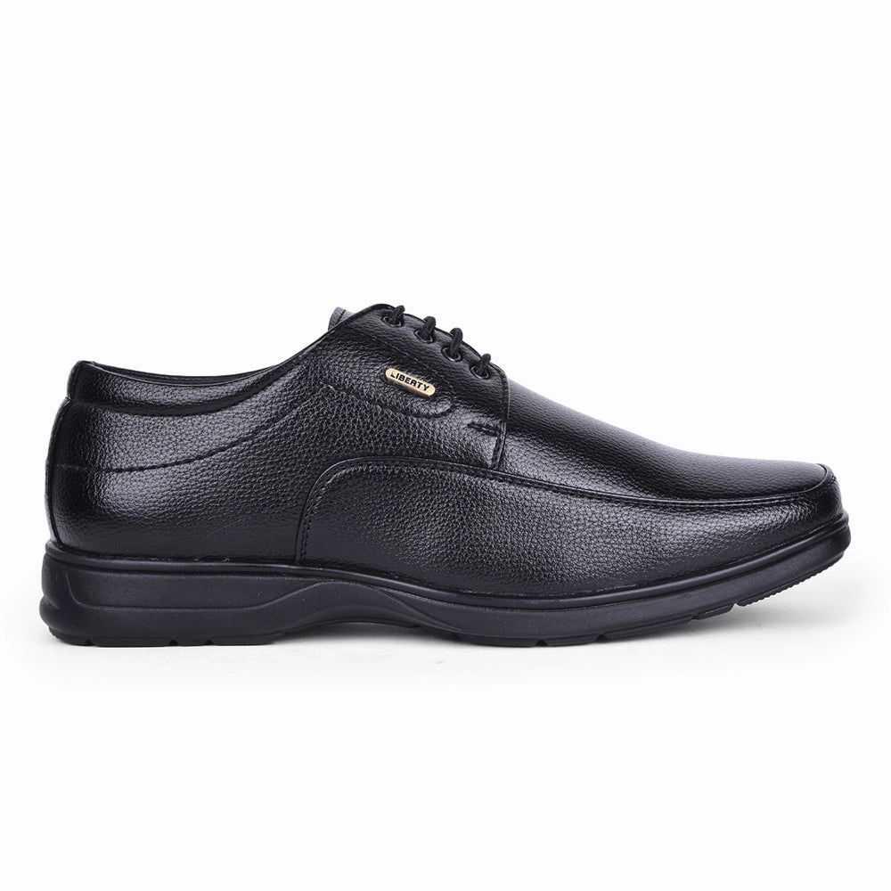 Fortune Black Formal Lacing Derby Shoes For Men HOL-131E By Liberty Lace-up Boots Casual Leather Shoes