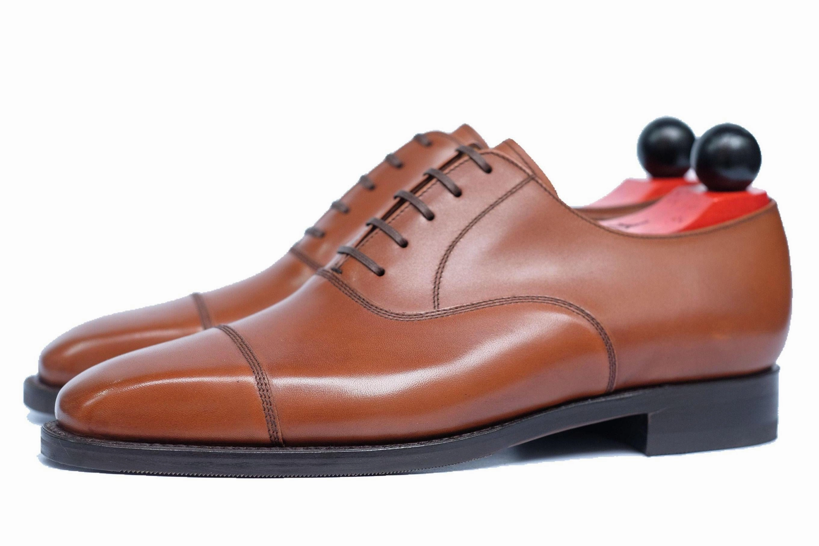 Puget - Caramel Calf Perforated Oxfords Shoes