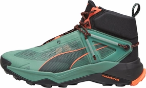 Puma Explore Nitro Mid Mens Walking Boots - Green Wearing Socks With Climbing Shoes