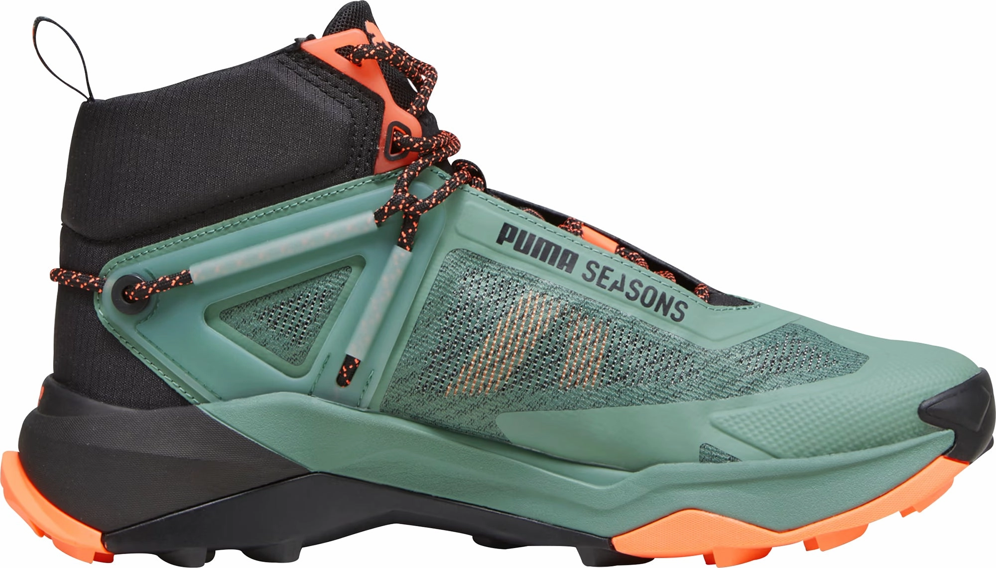 Wide Width Hiking Shoes Puma Explore Nitro Mid Mens Walking Boots - Green