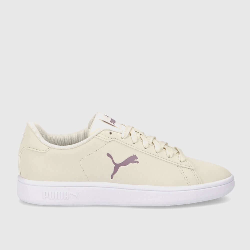 Puma Womens Smash Buck Cat Sneakers Beige Champion Tennis Shoes
