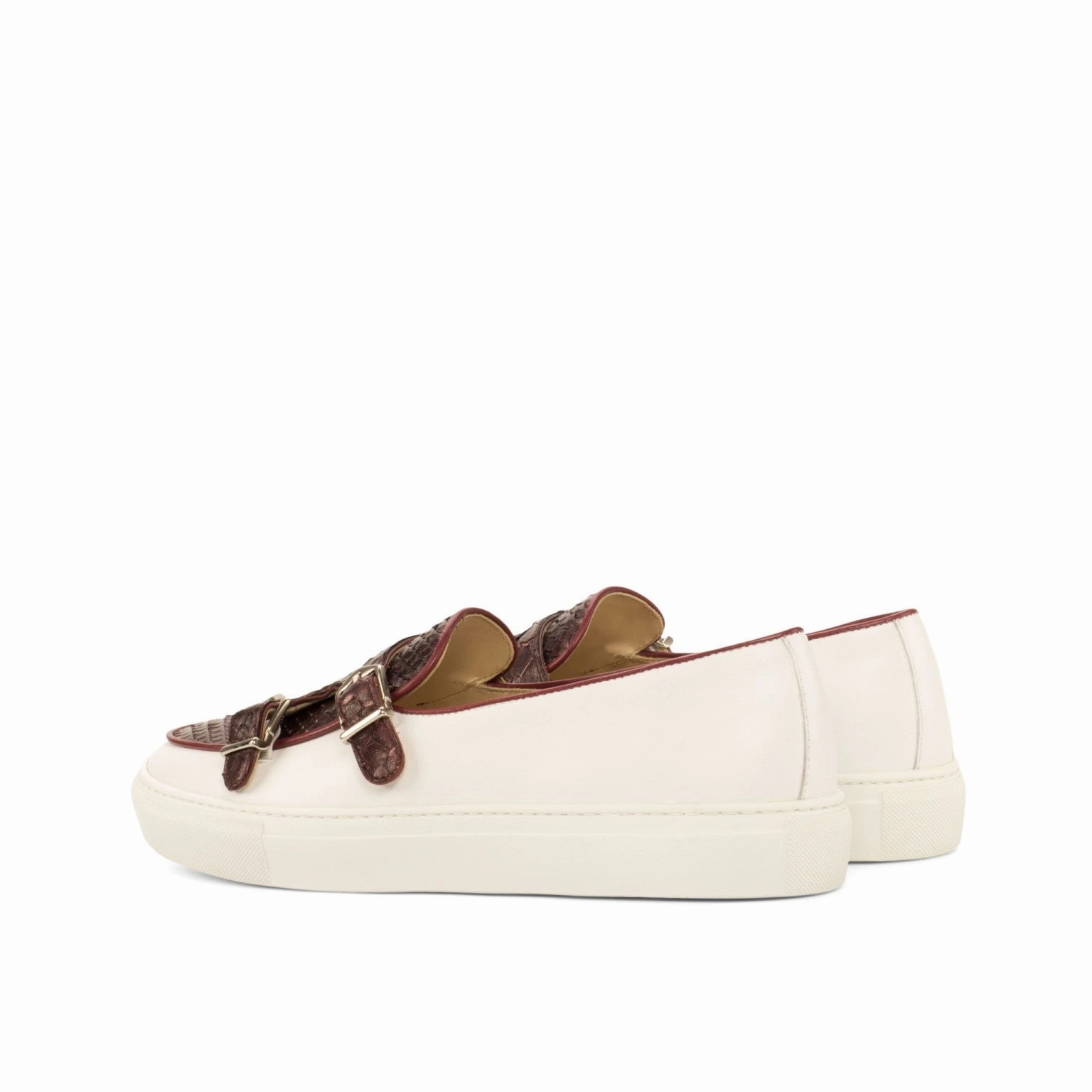 Sapatos Brogues Python & Nappa Leather Double Monk Sneakers