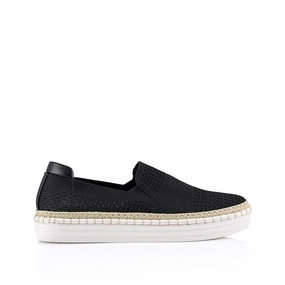 Queen Slip On Sneakers - Black Knit Waterproof Slip On Shoes