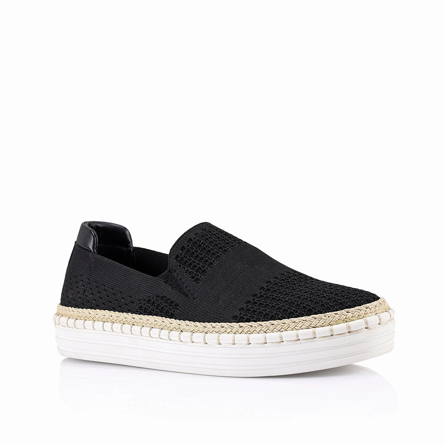 Slip Ons With Suit Queen Slip On Sneakers - Black Knit
