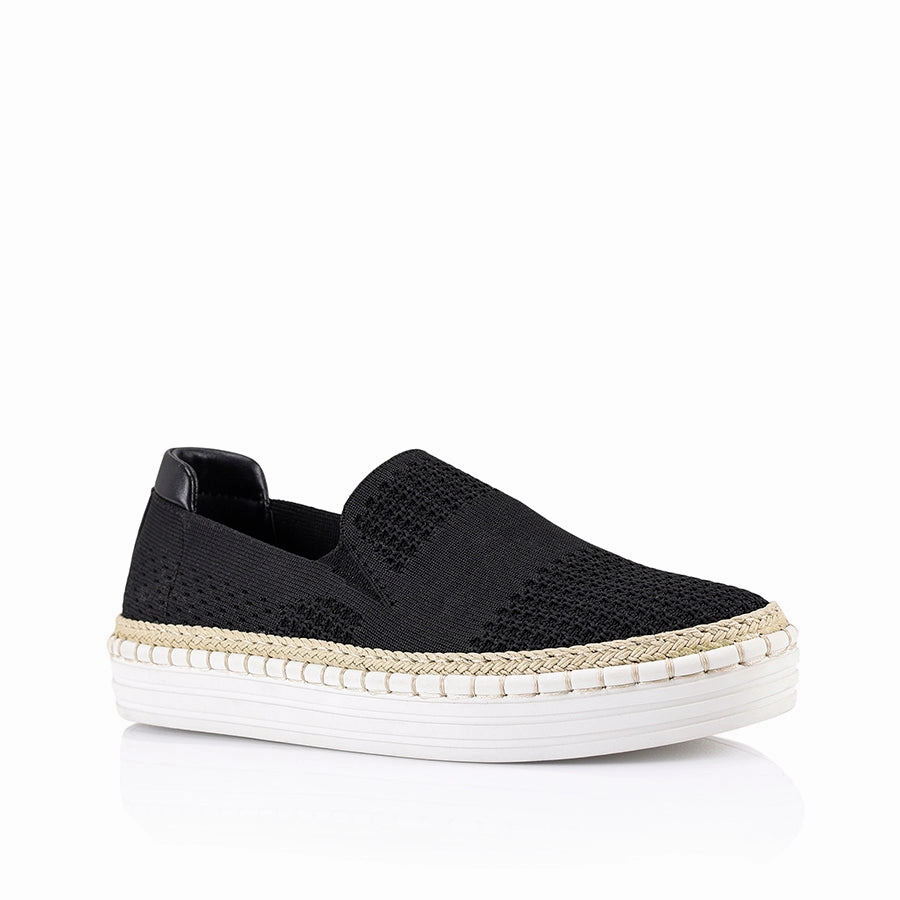 Short Slip On Winter Boots Queen Slip On Sneakers - Black Knit