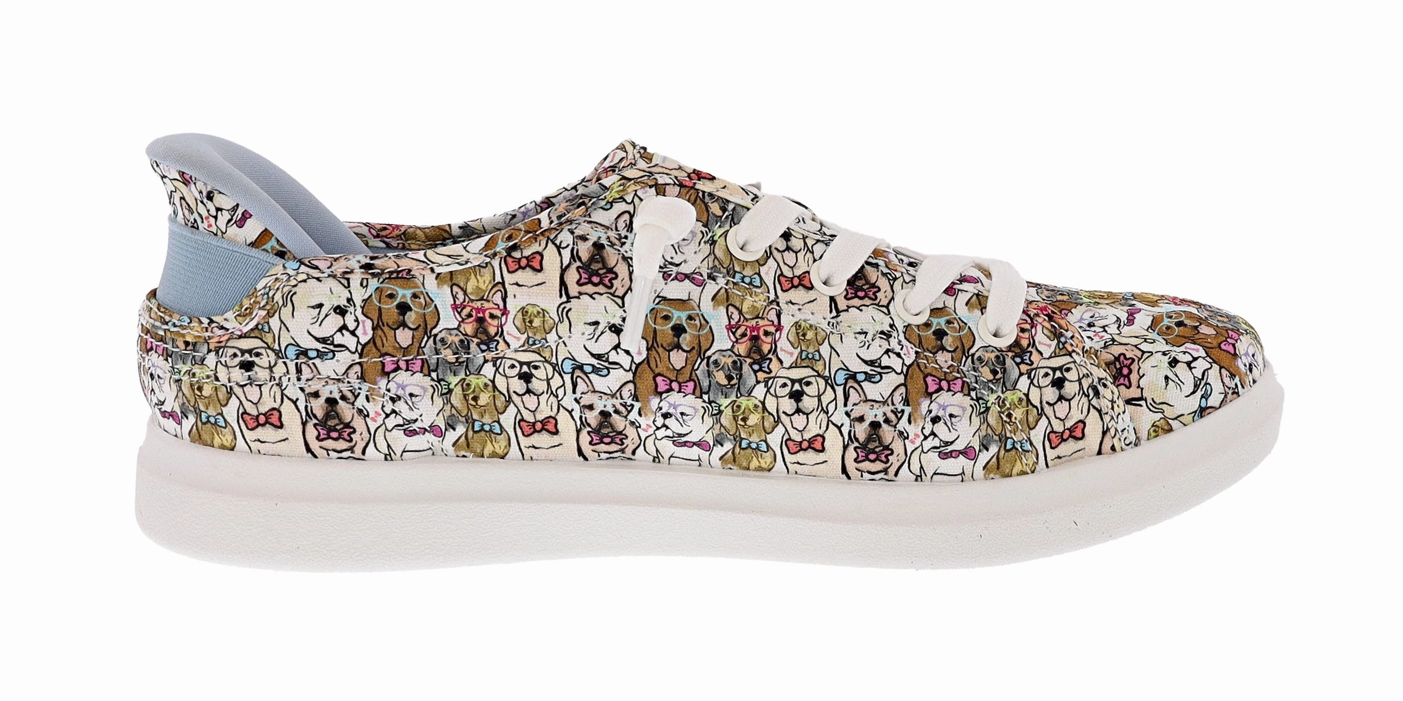 Woodland Camel Casual Shoes Skechers Women's Slip-Ins Bobs D'vine- Preppy Pup Canvas Upper Shoes