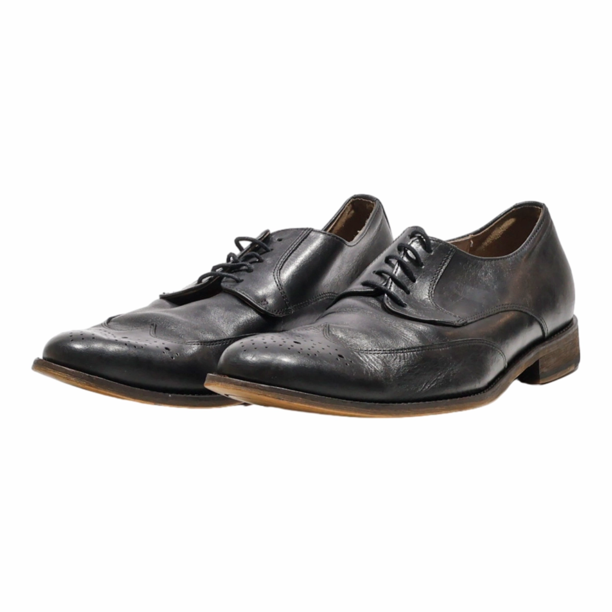 Wingtip Brogue Shoes BANANA REPUBLIC Brogue Shoes Black Leather Mens UK 9.5