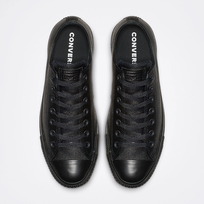 Converse Men's Chuck Taylor All Star Low Top Triple Black Leather Shoe Tallest Basketball Shoes