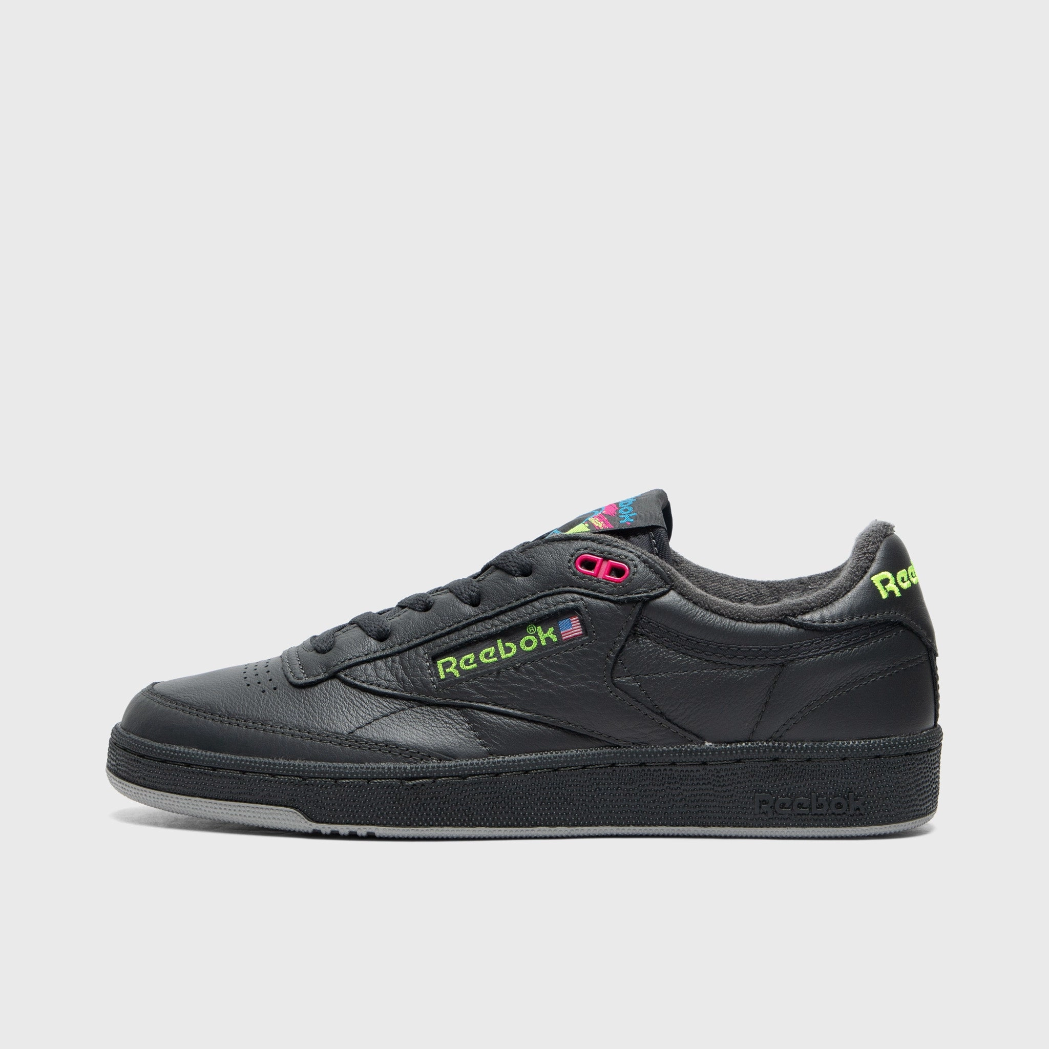 Reebok Club C Black / Volt Summer Tennis Shoes
