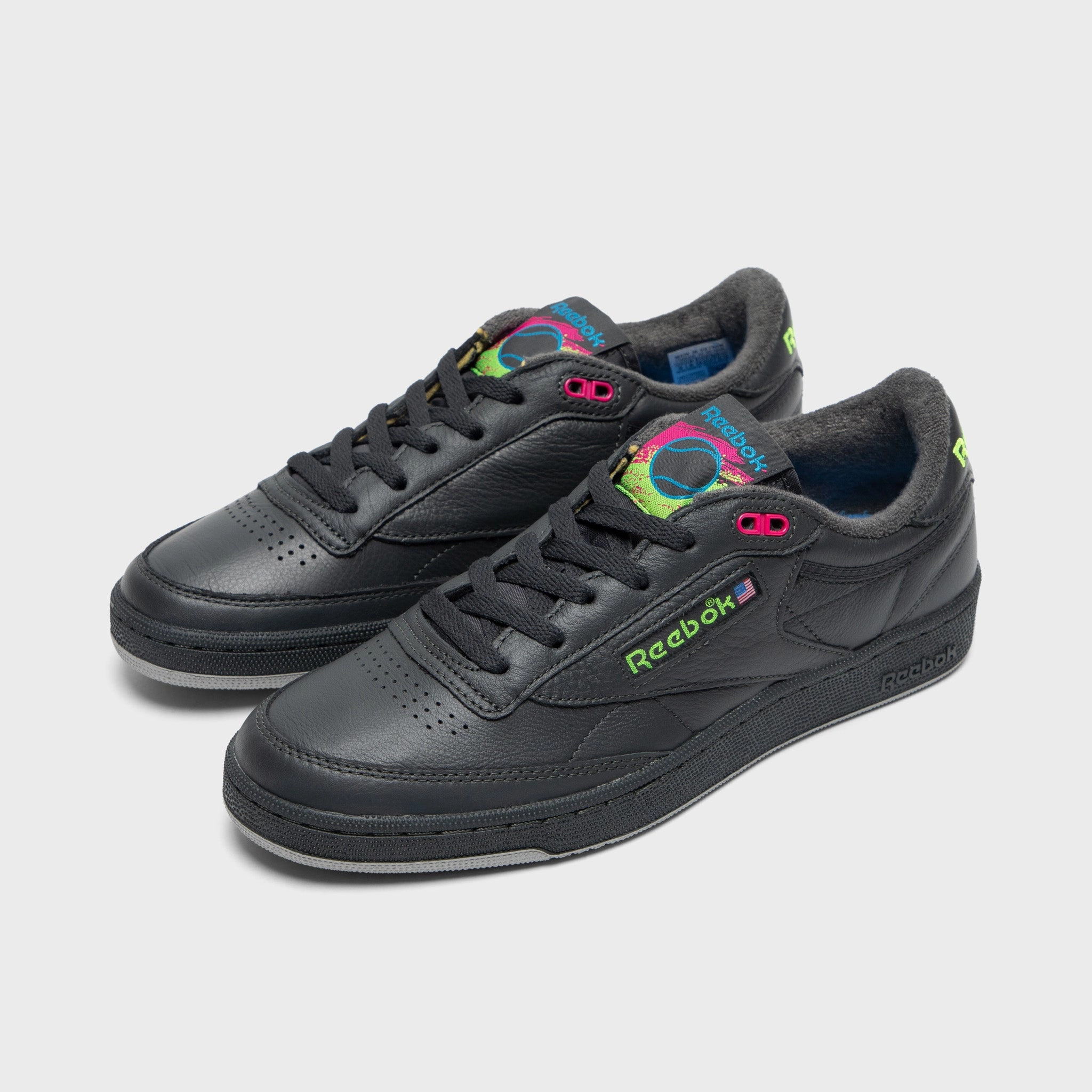 Reebok Club C Black / Volt Donald Pliner Tennis Shoes