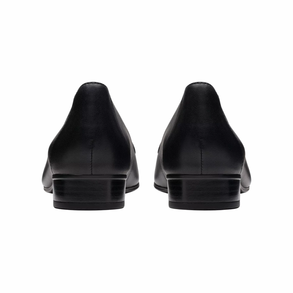 Clarks Krystine Lily Black Leather Loafer (Women's) Loafers Bow