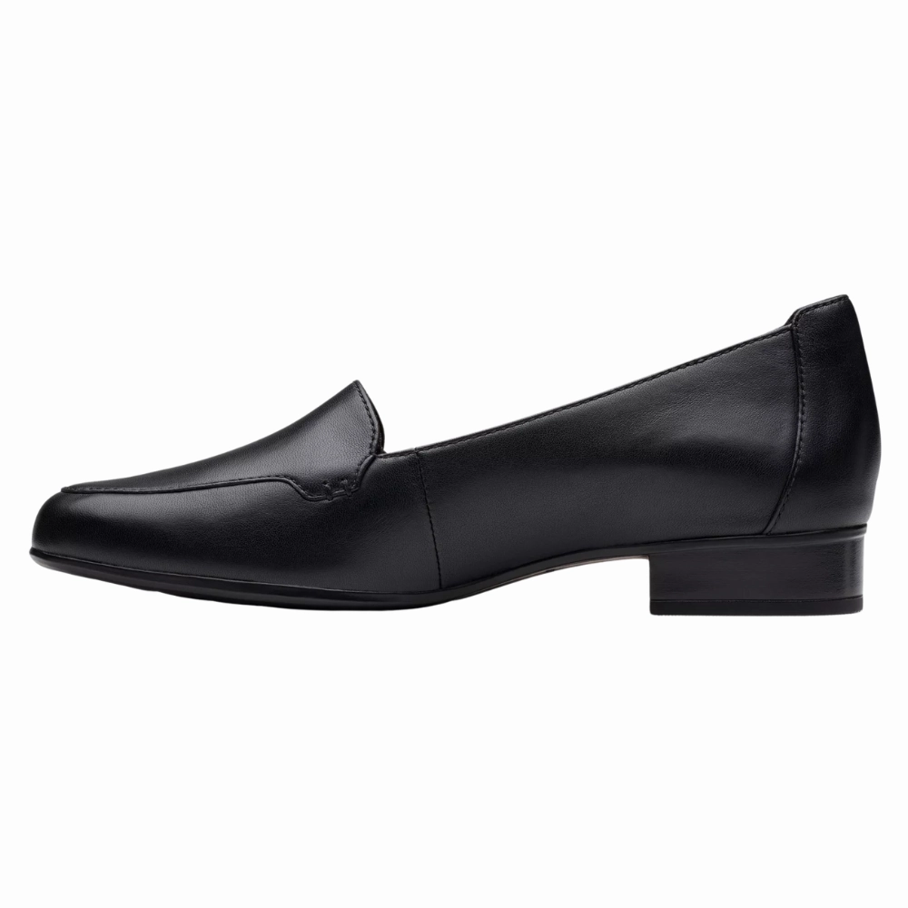 Clarks Krystine Lily Black Leather Loafer (Women's) Loafers Square Toe