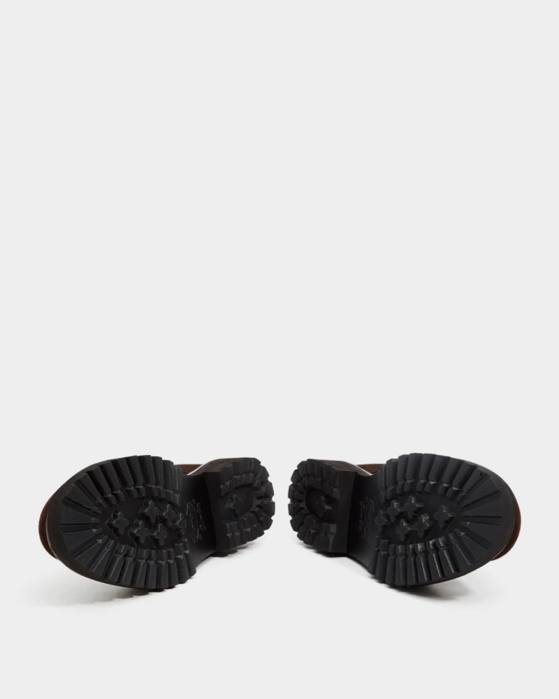 Patent Chunky Lace Up Shoes Brown Suede Derby Shoe