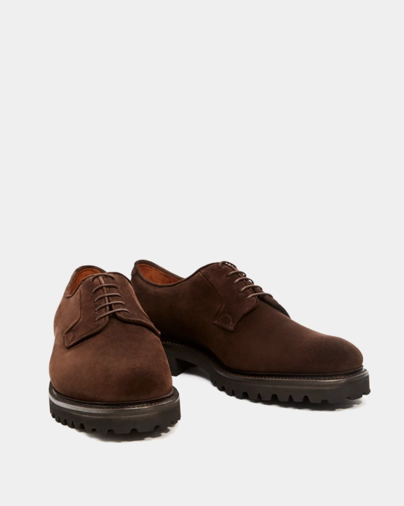Brown Suede Derby Shoe Lace Up Shoes With Arch Support