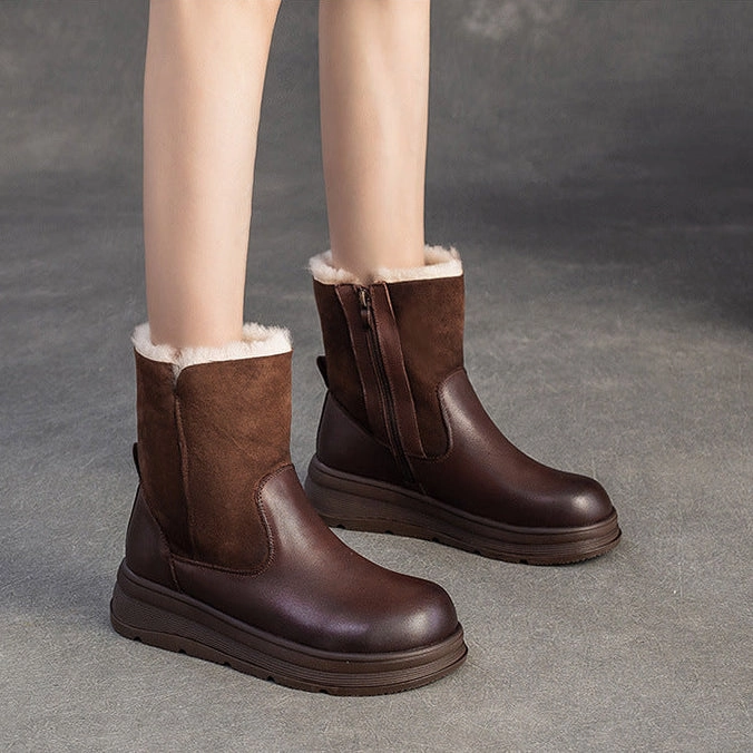 Nike Sb Snow Boots Women's Retro Leather Comfort Fleece Snow Boots