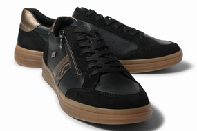 REM DEGAS BLACK Bex Smooth Leather Brogue Shoes