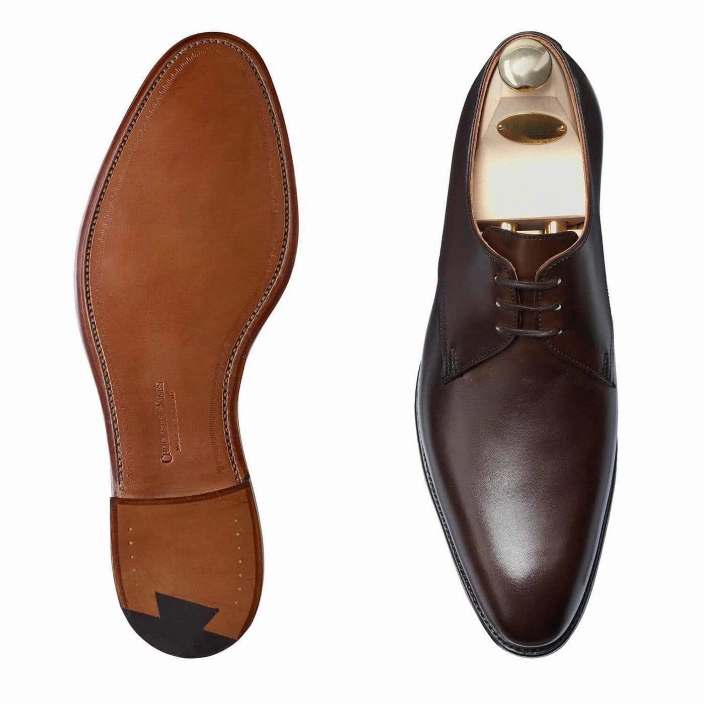 Hoxton Dark Brown Burnished Calf Spazzolato Leather Derby Shoes