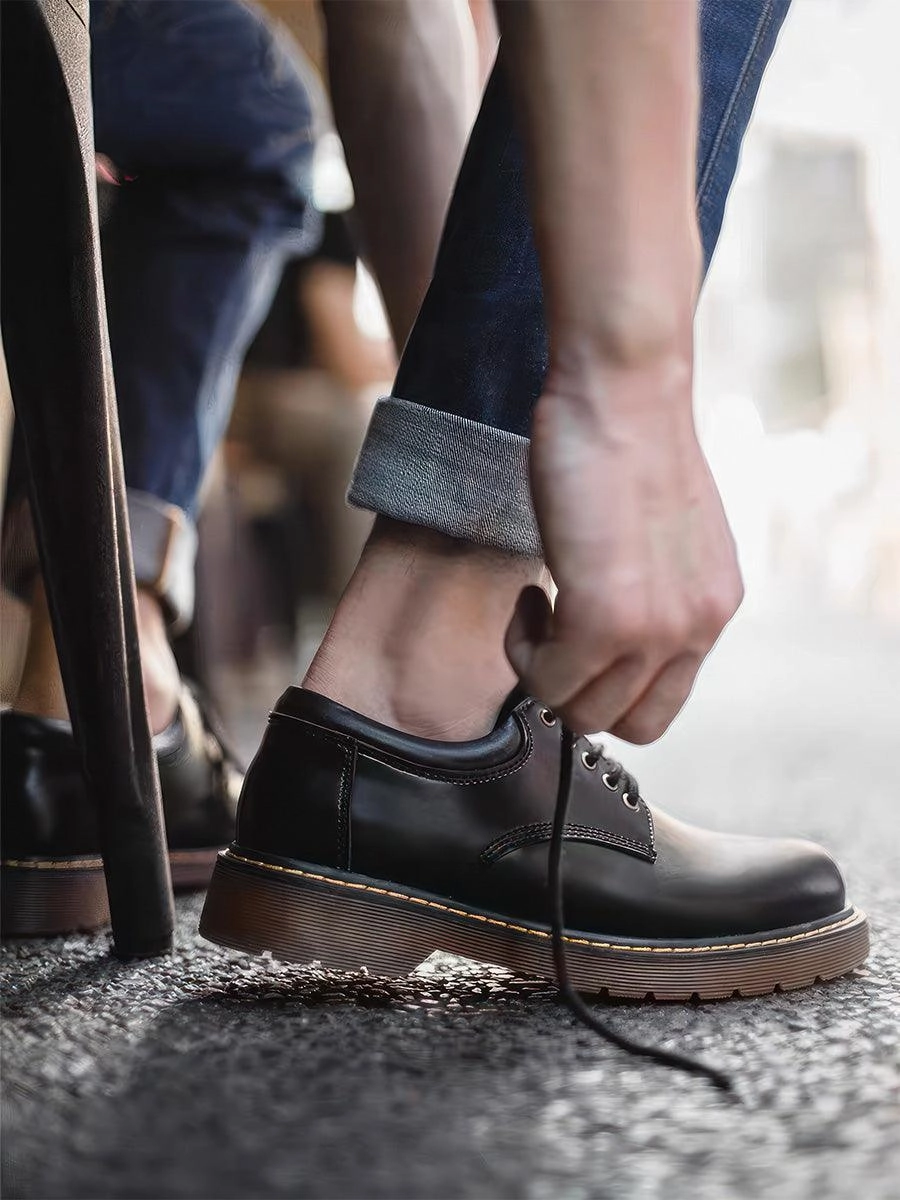 Retro Style Plain Derby Shoes Comfy Derby Shoes