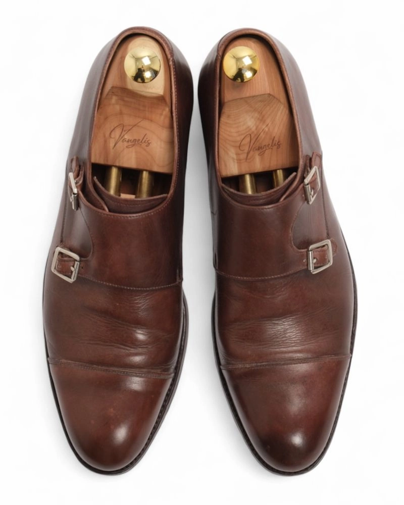 A Brand New Pair Of Brogues Brown Leather Monk