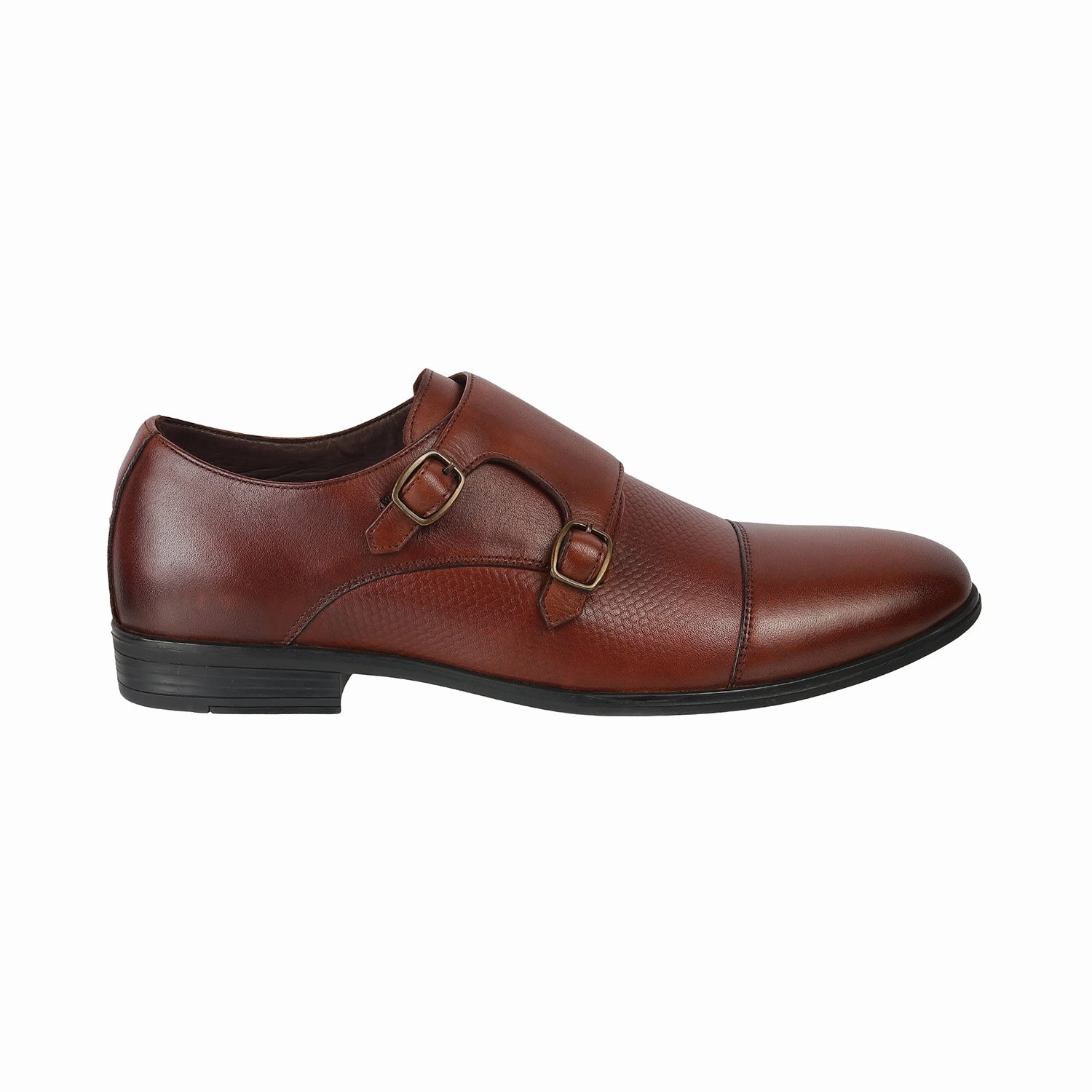Dominio Double Monk Strap Shoes Tan- 13-7025 Le Brogues